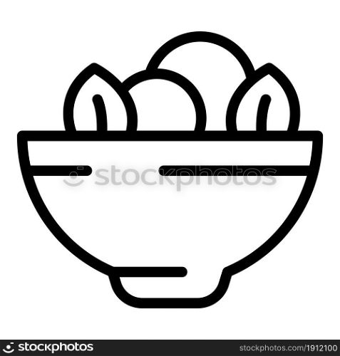 French salad icon outline vector. Food menu. Restaurant cheese. French salad icon outline vector. Food menu