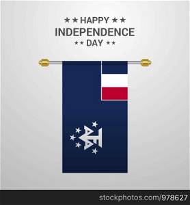 French Southern and Antarctic Lands Independence day hanging flag background