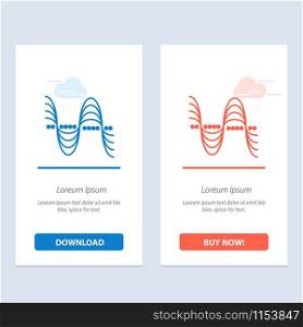 Frequency, Hertz, Pitch, Pressure, Sound Blue and Red Download and Buy Now web Widget Card Template