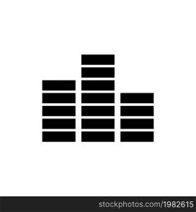 Frequency Sound Wave, Music Equalizer. Flat Vector Icon illustration. Simple black symbol on white background. Frequency Sound Wave, Music Equalizer sign design template for web and mobile UI element. Frequency Sound Wave, Music Equalizer Flat Vector Icon