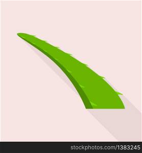 Fresh aloe leaf icon. Flat illustration of fresh aloe leaf vector icon for web design. Fresh aloe leaf icon, flat style