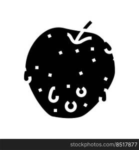 fresh apple fruit glyph icon vector. fresh apple fruit sign. isolated symbol illustration. fresh apple fruit glyph icon vector illustration