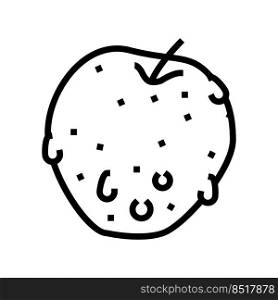 fresh apple fruit line icon vector. fresh apple fruit sign. isolated contour symbol black illustration. fresh apple fruit line icon vector illustration