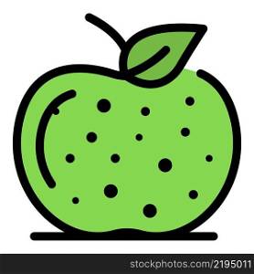 Fresh apple icon. Outline fresh apple vector icon color flat isolated. Fresh apple icon color outline vector