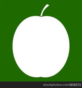Fresh apricot icon white isolated on green background. Vector illustration. Fresh apricot icon green