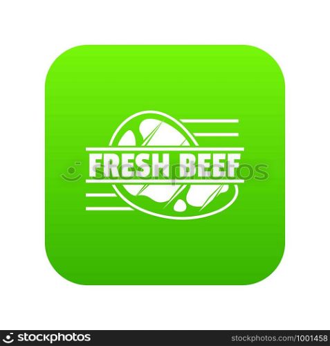 Fresh beef icon green vector isolated on white background. Fresh beef icon green vector