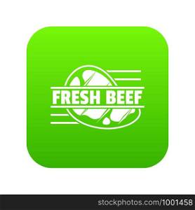 Fresh beef icon green vector isolated on white background. Fresh beef icon green vector