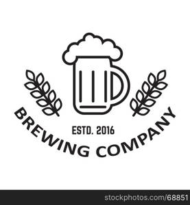 Fresh beer emblem on white background on white background. Design element for logo, label, emblem, sign. Vector illustration. Fresh beer emblem on white background on white background. Desig