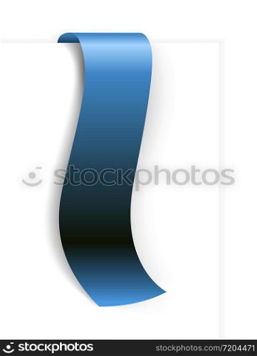 Fresh blue ribbon - bookmark with a white background