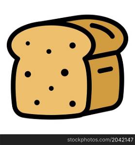 Fresh bread icon. Outline fresh bread vector icon color flat isolated. Fresh bread icon color outline vector