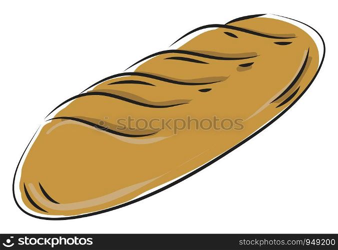 Fresh bread loaf vector illustration