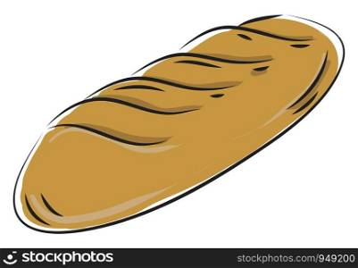 Fresh bread loaf vector illustration