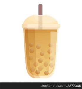 Fresh bubble tea icon cartoon vector. Drink cup. Cute glass. Fresh bubble tea icon cartoon vector. Drink cup