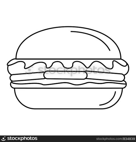 Fresh burger icon. Outline fresh burger vector icon for web design isolated on white background. Fresh burger icon, outline style