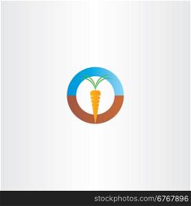 fresh carrot icon vector logo label