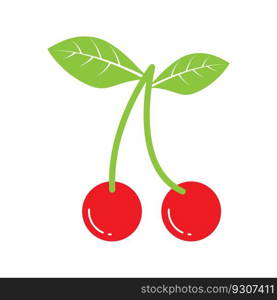 fresh cherry fruit icon vector illustration symbol design
