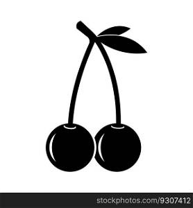 fresh cherry fruit icon vector illustration symbol design