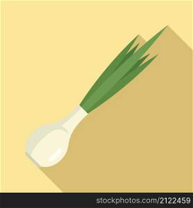Fresh chive icon flat vector. Onion herb. Leek chinese. Fresh chive icon flat vector. Onion herb