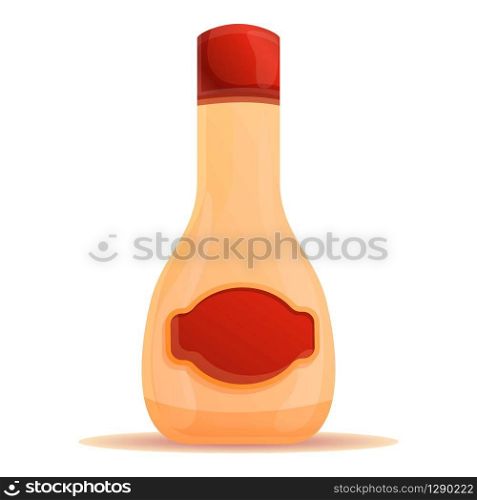 Fresh condiment bottle icon. Cartoon of fresh condiment bottle vector icon for web design isolated on white background. Fresh condiment bottle icon, cartoon style