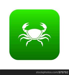 Fresh crab icon digital green for any design isolated on white vector illustration. Fresh crab icon digital green