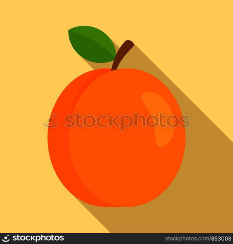 Fresh eco apricot icon. Flat illustration of fresh eco apricot vector icon for web design. Fresh eco apricot icon, flat style