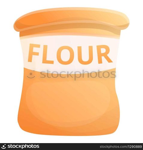 Fresh flour sack icon. Cartoon of fresh flour sack vector icon for web design isolated on white background. Fresh flour sack icon, cartoon style