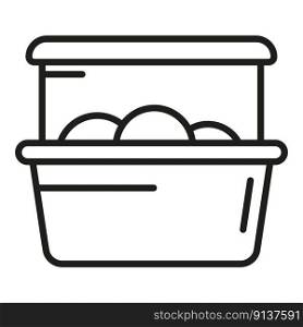 Fresh food box icon outline vector. Healthy fruit. Kid snack. Fresh food box icon outline vector. Healthy fruit