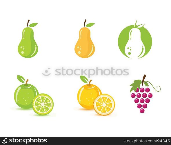 Fresh fruit vector icon illustration design template