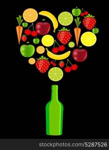 fresh fruits vector illustration
