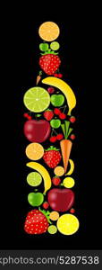 fresh fruits vector illustration