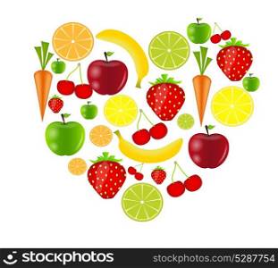 fresh fruits vector illustration