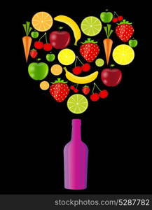 fresh fruits vector illustration