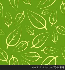 Fresh green leafs texture - seamless pattern