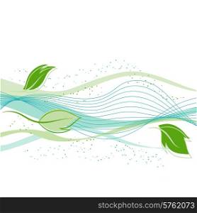 Fresh green leaves background - vector illustration.. Fresh green leaves background - vector illustration
