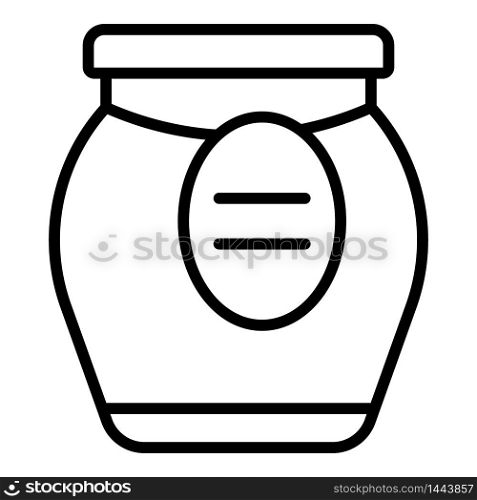 Fresh jam jar icon. Outline fresh jam jar vector icon for web design isolated on white background. Fresh jam jar icon, outline style