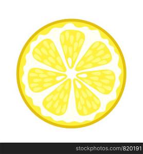Fresh juicy lemon slice on white, stock vector illustration