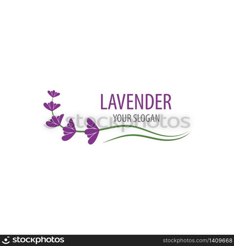 Fresh Lavender flower logo vector flat design