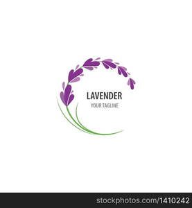 Fresh Lavender flower logo vector flat design