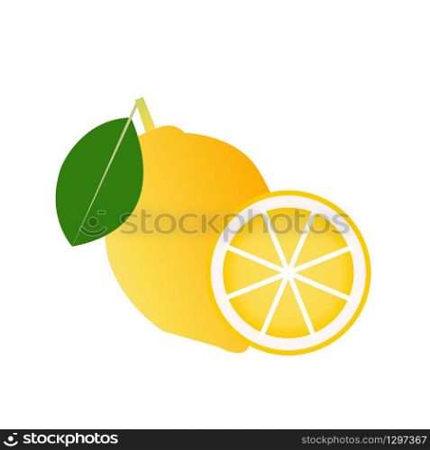 Fresh lemon fruits on white