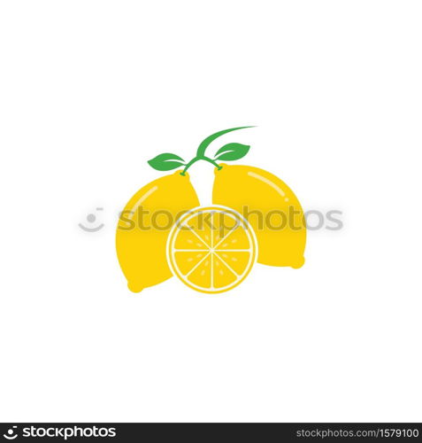 Fresh Lemon icon vector illustration design template