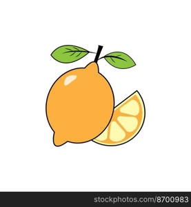 fresh lemon icon vector illustration symbol design