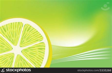 Fresh lemon on abstract background . Vector illustration.