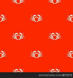 Fresh live crab pattern repeat seamless in orange color for any design. Vector geometric illustration. Fresh live crab pattern seamless