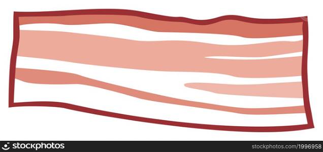 Fresh meat, bacon chunk vector icon