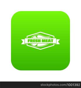 Fresh meat product icon green vector isolated on white background. Fresh meat product icon green vector