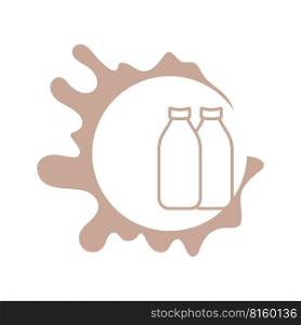 Fresh milk logo icon design illustration