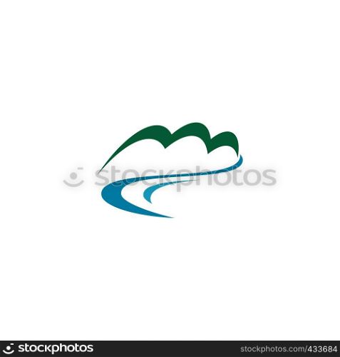 fresh mineral spring water river and mountain logo vector