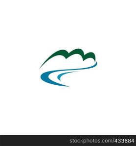 fresh mineral spring water river and mountain logo vector