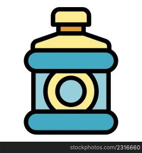Fresh mouthwash icon. Outline fresh mouthwash vector icon color flat isolated. Fresh mouthwash icon color outline vector
