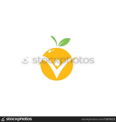 Fresh Orange fruit logo ilustration vector template